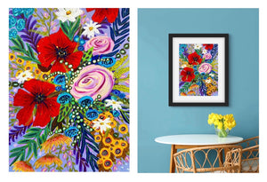 Bursts of Joy 2 - Original is: 30cm x 40cm Acrylic on fabriano paper