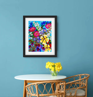 Bursts of Joy 3 - Original is: 30cm x 40cm Acrylic on fabriano paper