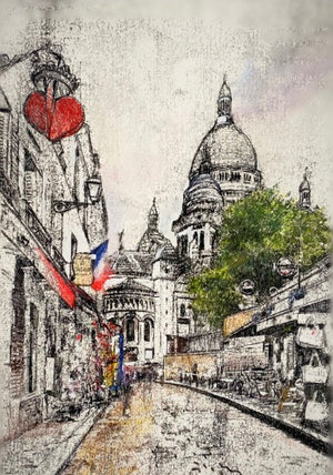 Paris -Original is: 30cm x 40cm Mixed medium on fabriano paper