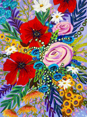 Bursts of Joy 2 - Original is: 30cm x 40cm Acrylic on fabriano paper