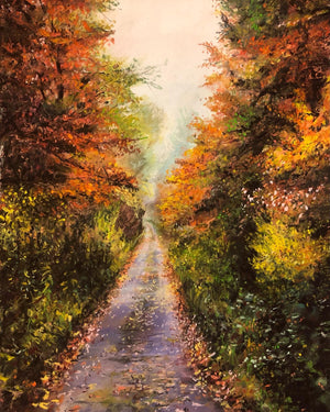Autumn Walk - Original is: 30cm x 40cm Mixed medium on fabriano paper