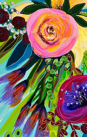 Bursts of Joy - Original is: 30cm x 40cm Acrylic on fabriano paper