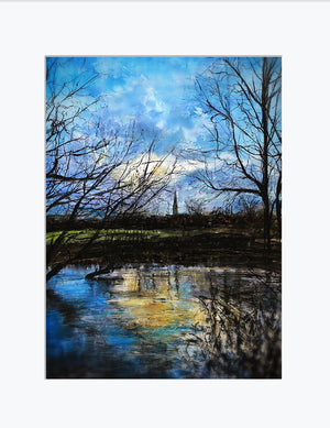 Cathedral View - Original is 35cm x 45cm Mixed medium on fabriano paper