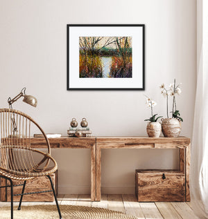 River Spotting - Original is: 40cm x 30cm Mixed medium on fabriano paper