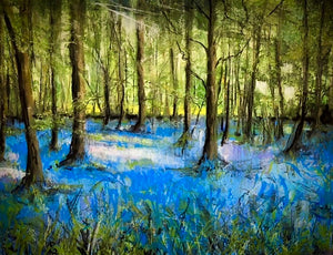 Spring in the Woods - Original is: 40cm x 30cm Acrylic and soft pastel on fabrino paper