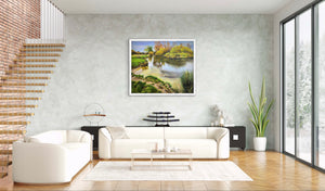 A Pause in the Day - 120cm x 100cm Acrylic, Oil and Oil pastel on canvas