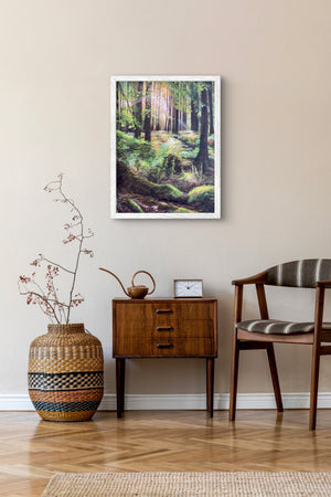 Magical Forest - Original is: 50cm x 70cm Acrylic and oil pastel on canvas