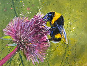 Bumble Bee - 40cm x 30cm Mixed medium on fabriano paper