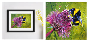 Bumble Bee - Original is: 40cm x 30cm Mixed medium on fabriano paper