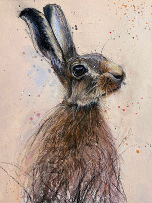 Hare - Hare - 30cm x 40cm, Acrylic and soft pastel on fabriano paper