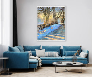 Dawn Winter Walk - 100cm x 120cm Mixed medium on canvas