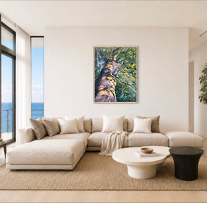 Look Up! - Giant Beech  - 100cm x 120cm, Acrylic, oil and oil pastel on canvas