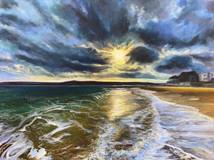 Breaking Through - 70cm x 50cm Acrylic and soft pastel on canvas