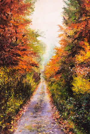 Autumn Walk - Original is: 30cm x 40cm Mixed medium on fabriano paper