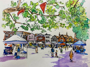 Salisbury Market Square 20cm x 20cm Print