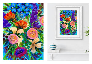 Bursts of Joy - Original is: 30cm x 40cm Acrylic on fabriano paper