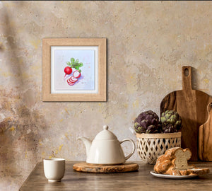 Radish - 20cm x 20cm limited edition print - watercolour, coloured pencil and fineliner