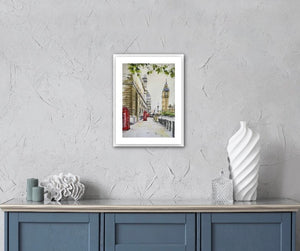 London - Big Ben -Original is: 30cm x 40cm Mixed medium on fabriano paper