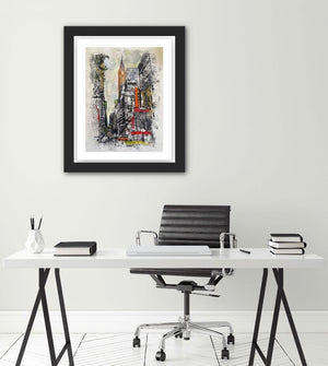 New York -Original is: 30cm x 40cm Mixed medium on fabriano paper