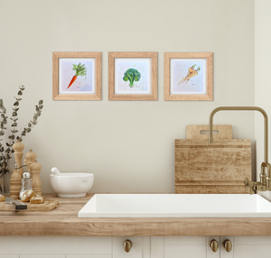 Carrot - 20cm x 20cm limited edition print - watercolour, coloured pencil and fineliner