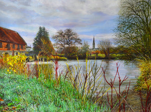 View from The Old Mill - Original is: Mixed medium on fabriano paper