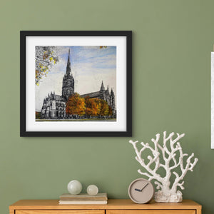 Salisbury Cathedral - Original is: Mixed medium on fabriano paper