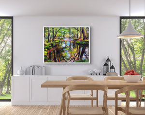 Summer Stillness - Original is: Acrylic and oil pastel on canvas